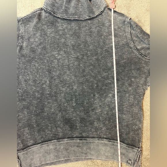 Free People Grey Washed Over Sized Cowl Neck Womens Long Sleeve XS - Picture 2 of 7